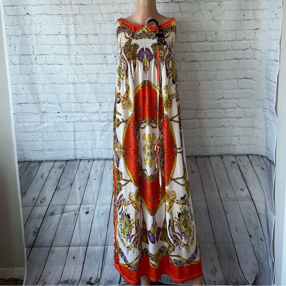 Magic Dresses & Skirts - Magic Orange, White & Yellow long dress size M